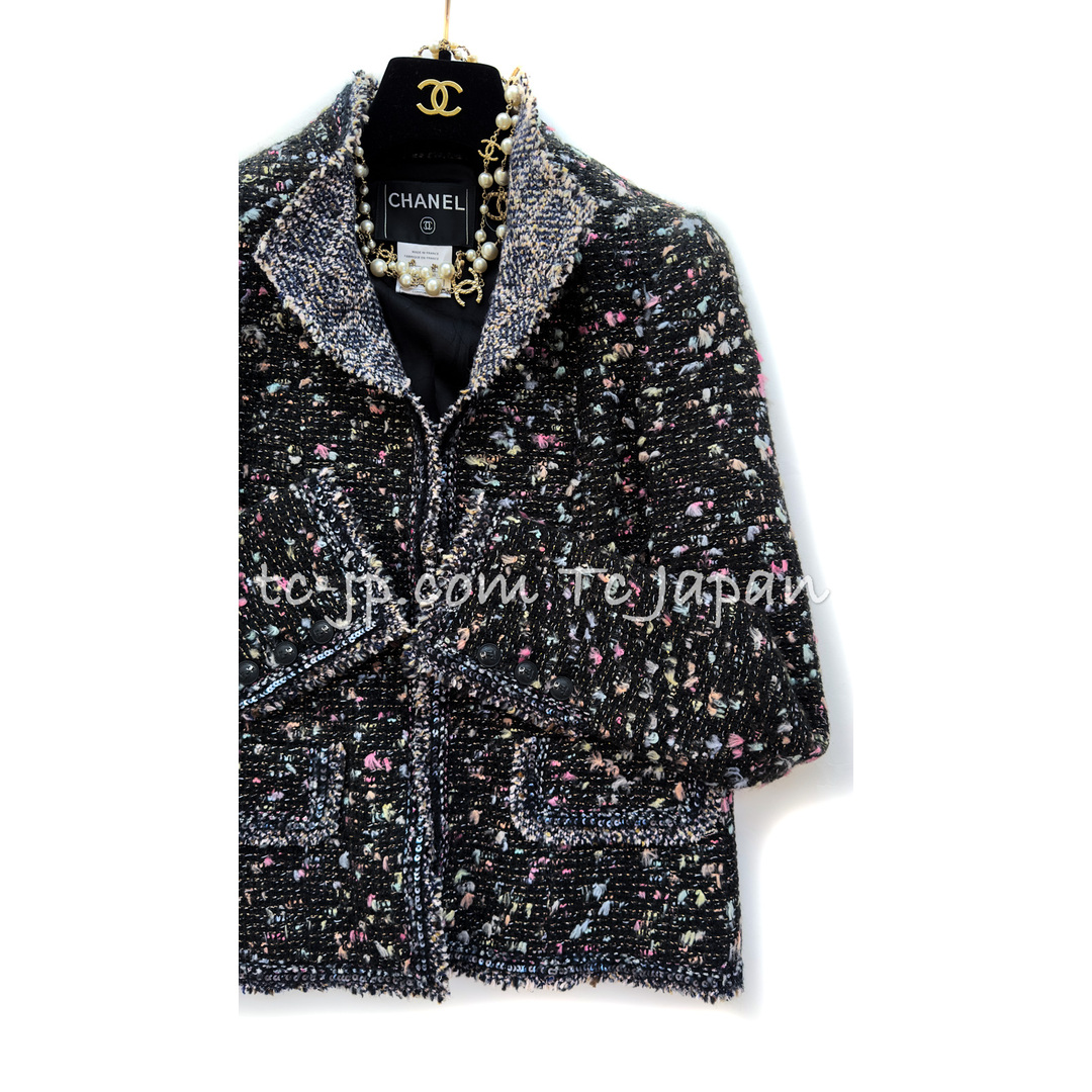 CHANEL - シャネル スーツ CHANEL ブラック マルチ ウール CHANEL - シャネル スーツ CHANEL ブラック マルチ ウール