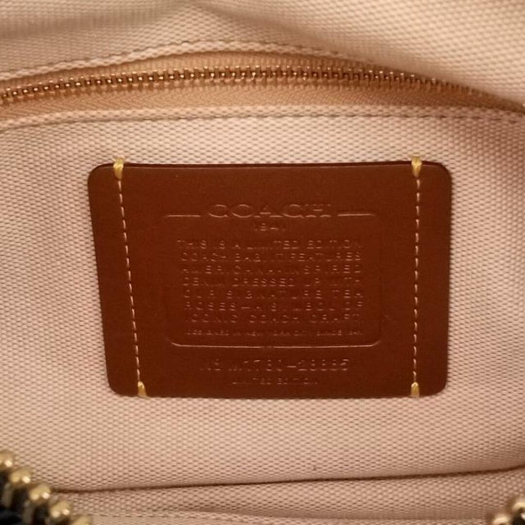 COACH(コーチ)のCOACH(コーチ) ハンドバッグ ローグ 25 ウィズ ティー ローズ 28885 ブルー×ダークネイビー×マルチ フラワー(花)/スタッズ/日本限定 デニム×レザー レディースのバッグ(ハンドバッグ)の商品写真