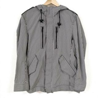 バーバリーブラックレーベル(BURBERRY BLACK LABEL)のBurberry Black Label(バーバリーブラックレーベル) ブルゾン サイズM メンズ - 白×黒 長袖/チェック柄/春/秋(ブルゾン)