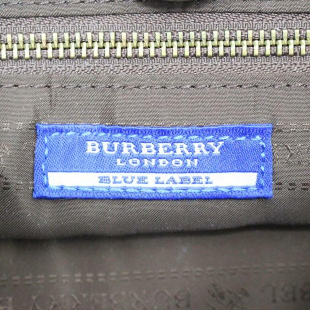 BURBERRY BLUE LABEL(バーバリーブルーレーベル)のBurberry Blue Label(バーバリーブルーレーベル) ショルダーバッグ - ピンク×ダークブラウン×マルチ チェック柄/ストラップ着脱可/巾着型 ウール×ナイロン×レザー レディースのバッグ(ショルダーバッグ)の商品写真