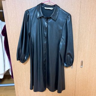 ザラ(ZARA)のZARA ワンピース　レザー風(ミニワンピース)