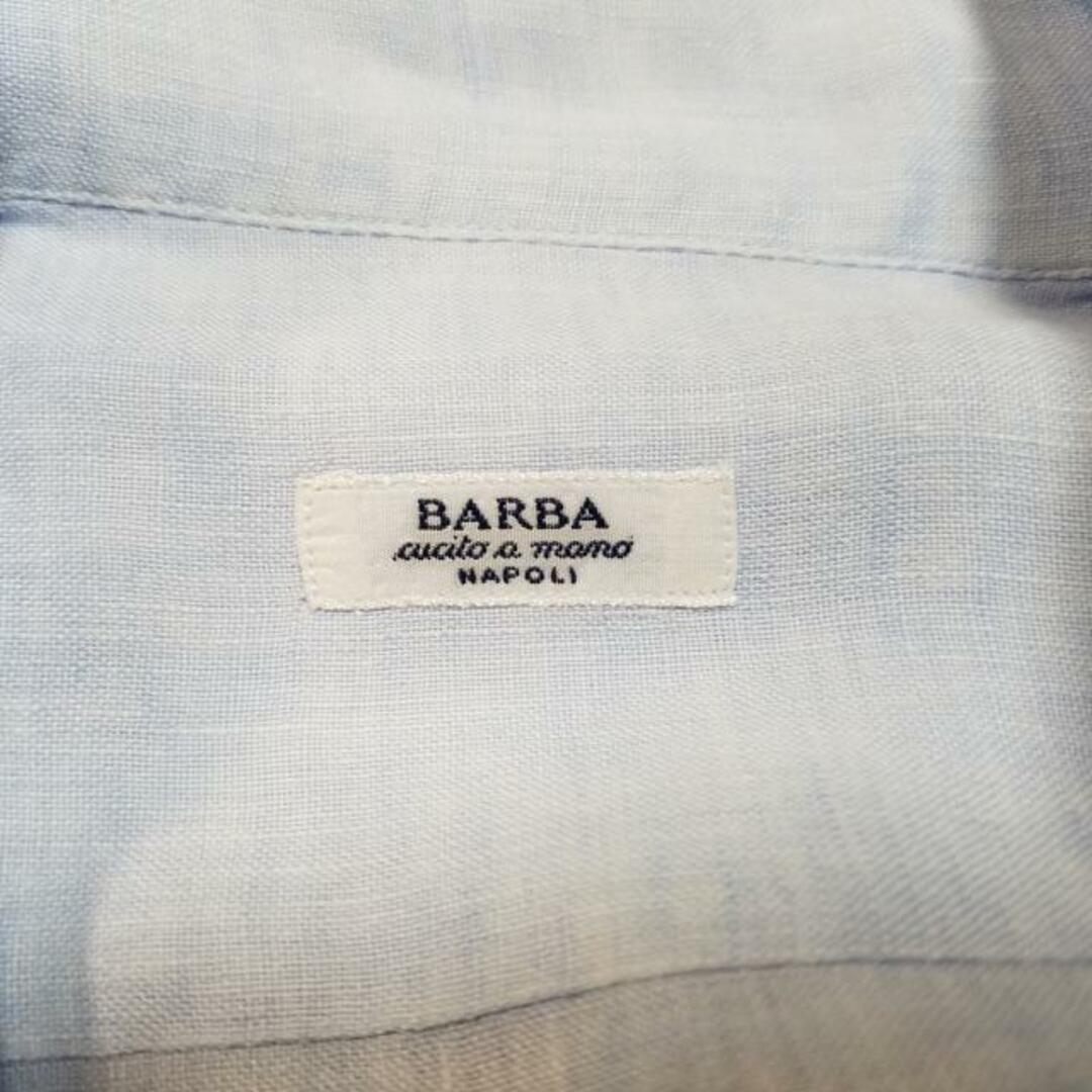 BARBA(バルバ)のBARBA(バルバ) 長袖カットソー サイズM メンズ美品  - ライトブルー 開襟 麻 メンズのトップス(Tシャツ/カットソー(七分/長袖))の商品写真