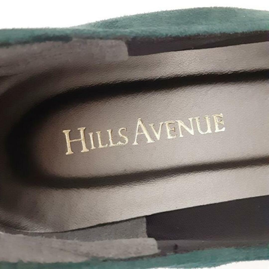 Hills Avenue 自由が丘(ヒルズ アベニュー) パンプス 23.5 レディース美品  - ブルーグリーン ビジュー/ウェッジソール スエード レディースの靴/シューズ(ハイヒール/パンプス)の商品写真