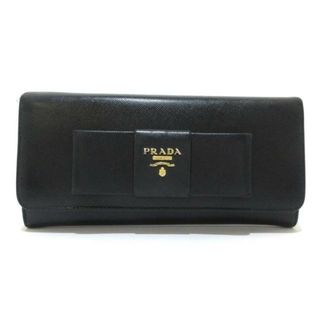 プラダ(PRADA)のPRADA(プラダ) 長財布 - 1M1132 黒 リボン サフィアーノレザー	(財布)