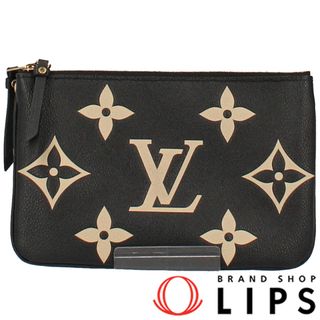 ルイヴィトン(LOUIS VUITTON)のルイ・ヴィトン ポシェット・ドゥーブルジップ  M80787 バイカラーアンプラント レディースショルダーバッグ
 ブラック/ベージュ【中古】(ショルダーバッグ)