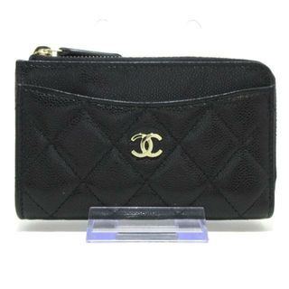 シャネル(CHANEL)のCHANEL(シャネル) コインケース美品  マトラッセ AP3179 黒 ゴールド金具/L字ファスナー/カードケース付き キャビアスキン(コインケース)