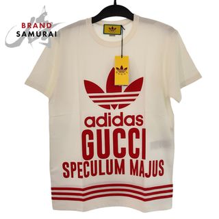 新品未使用 GUCCI グッチ GUCCI×adidas Sサイズ ホワイト 白 レッド 赤 コットン 717422 半袖 シャツ トップス レディース 405476 【中古】