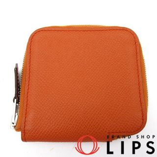 エルメス(Hermes)のエルメス アザップコンパクト ミニシルクイン  ヴォーエプソン レディース オレンジ【中古】(コインケース/小銭入れ)