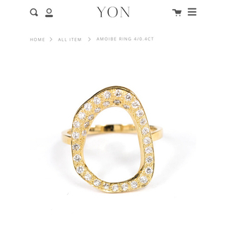 【美品】YON  Amoibe Ring 4/0.4ct  #11