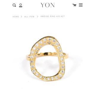 アッシュペーフランス(H.P.FRANCE)の【美品】YON  Amoibe Ring 4/0.4ct  #11(リング(指輪))