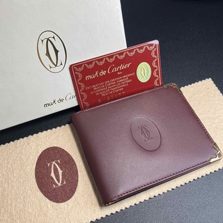 Cartier - 【未使用 美品】 カルティエ マネークリップ カードケース ボルドー 財布 正規