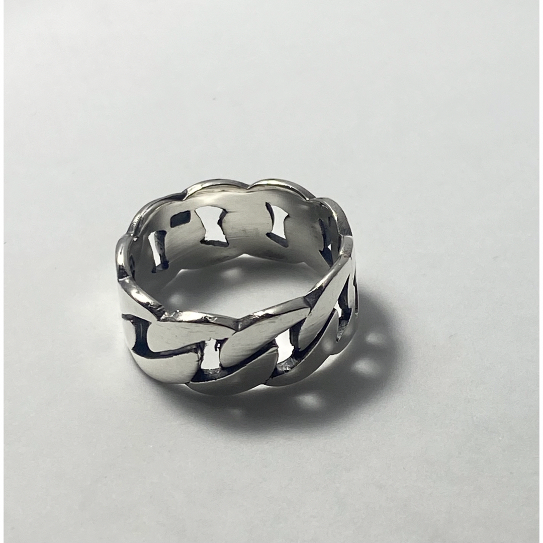喜平リング　シルバー925リング  鎖　和　19号シンプル　平打ち銀指輪　ゲB2 メンズのアクセサリー(リング(指輪))の商品写真