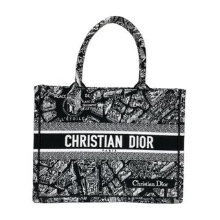 クリスチャンディオール(Christian Dior)の　クリスチャン・ディオール Christian Dior ブックトート ミディアム M1296ZOMP ブラック コットン レディース(トートバッグ)