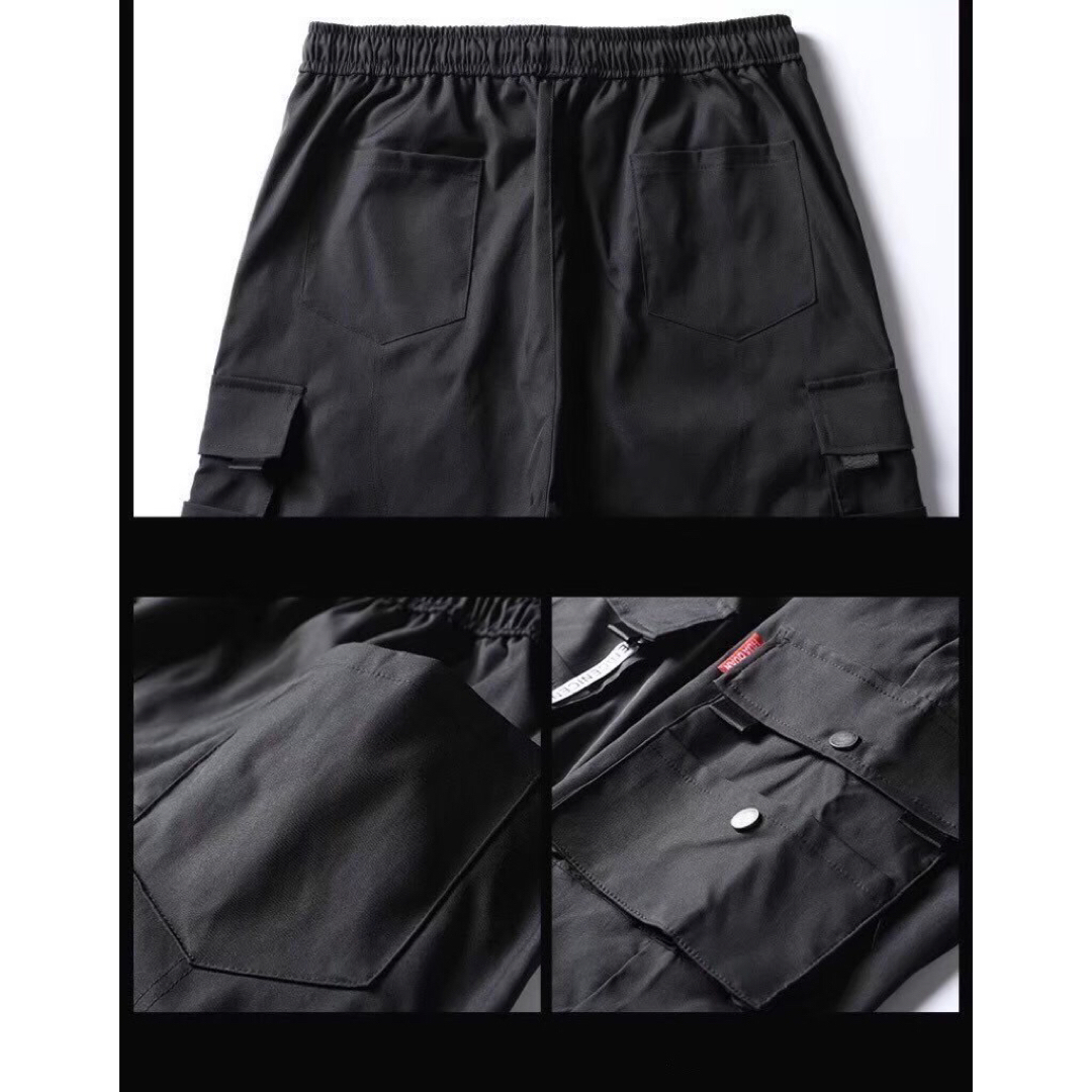 ジョガーパンツ ブラック XLサイズ カーゴパンツ 細身 ユニセックス 新品 レディースのパンツ(ワークパンツ/カーゴパンツ)の商品写真