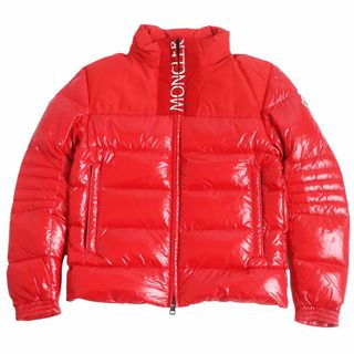 モンクレール(MONCLER)の極美品□19-20AW MONCLER/モンクレール BRUEL ロゴエンブロイダリー WZIP スタンドカラー フード入り ダウンジャケット レッド 0 正規品(ダウンジャケット)