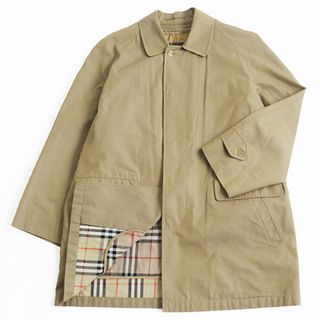 バーバリー(BURBERRY)の良品●Burberrys バーバリー ヴィンテージ 比翼仕立て ウールライナー付 裏地ノバチェック柄 ステンカラーコート/ハーフコート ブラウン M(ステンカラーコート)