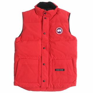 カナダグース(CANADA GOOSE)の未使用品□CANADA GOOSE/カナダグース 4154M Freestyle Crew Vest ロゴワッペン付き WZIP ダウンベスト/ジレ レッド S カナダ製 正規品(ダウンベスト)