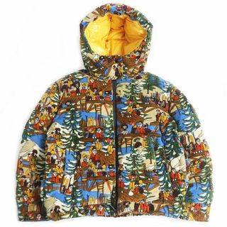 モンクレール(MONCLER)の極美品□18-19AW MONCLER/モンクレール EFFRAIE 総柄 ロゴワッペン WZIP フーデッド ダウンジャケット マルチカラー 0 正規品 メンズ◎(ダウンジャケット)