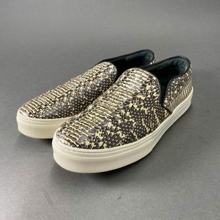 セリーヌ(celine)の3d4 CELINE セリーヌ パイソン スリッポン スニーカー 42 アイボリー シューズ イタリア製 Slip-on(スニーカー)