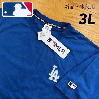 メジャーリーグベースボール(MLB)の【3L】MLB公式　ドジャース　綿100% ロゴ刺繍　半袖Tシャツ●大谷翔平(Tシャツ/カットソー(半袖/袖なし))