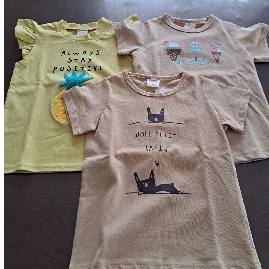 キッズ　子供服　女の子　Tシャツ カットソー　半袖　3枚　90cm キッズ/ベビー/マタニティのキッズ服女の子用(90cm~)(Tシャツ/カットソー)の商品写真