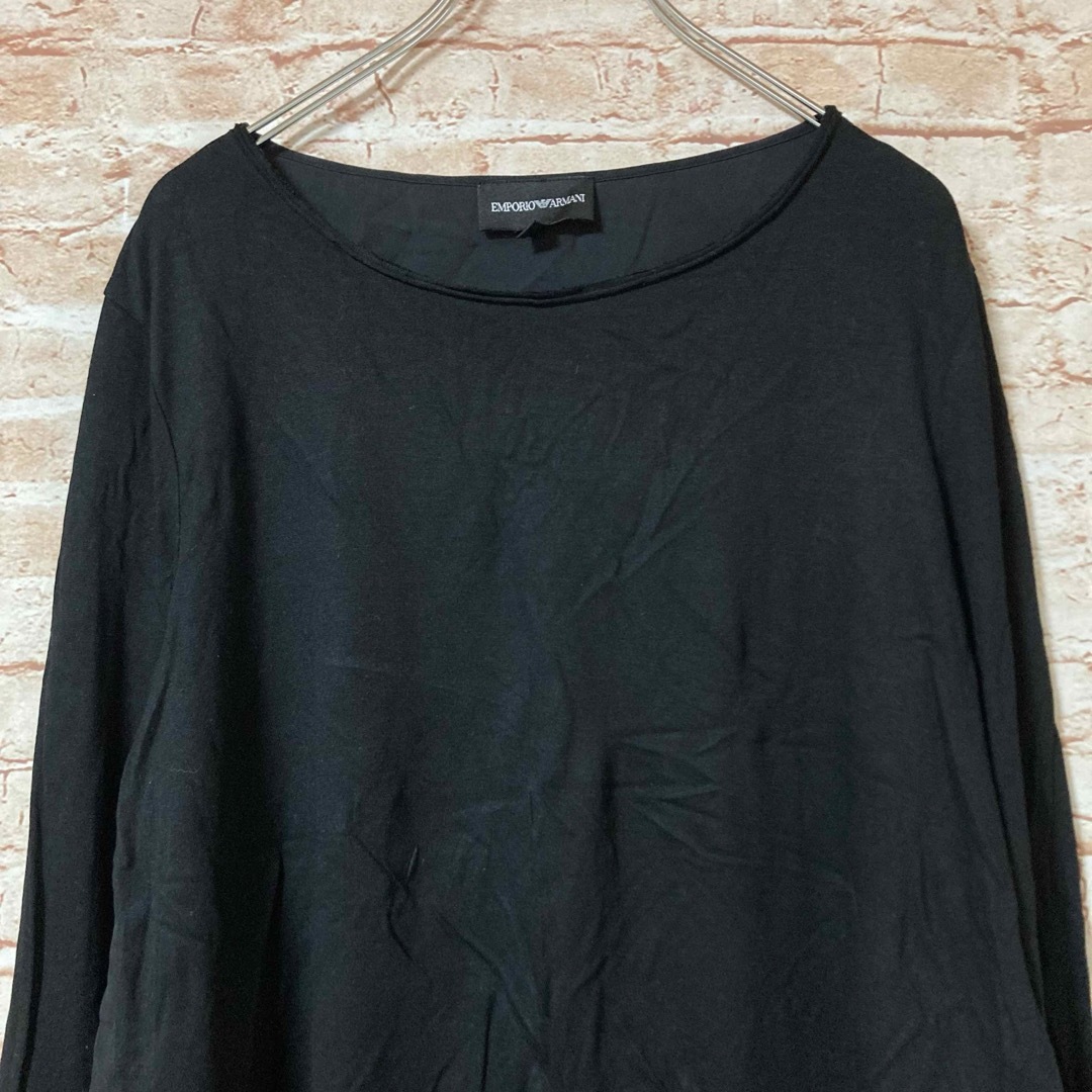 Emporio Armani(エンポリオアルマーニ)のエンポリオアルマーニ EMPORIO ARMANI シャツ カットソー 長袖 黒 メンズのトップス(Tシャツ/カットソー(半袖/袖なし))の商品写真