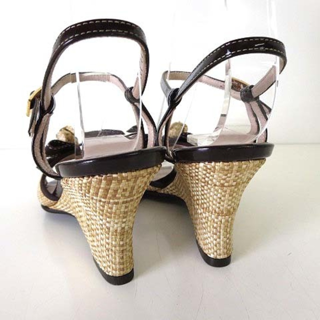 GINZA Kanematsu(ギンザカネマツ)の銀座かねまつ GINZA サンダル ウエッジサンダル 21.5cmこげ茶色 美品 レディースの靴/シューズ(サンダル)の商品写真