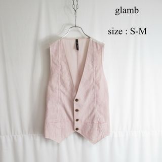 グラム(glamb)のglamb コットン カジュアル ジレ ボタン ベスト ストリート 2 ピンク(ベスト)