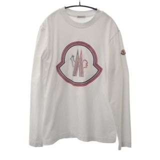 モンクレール(MONCLER)の【中古】【ABランク】Moncler モンクレール MANICA LUNGA ビックロゴ ロングTシャツ 長袖 トップス H10918D00005 8390T コットン ホワイト Sサイズ【ISEYA】(Tシャツ/カットソー(半袖/袖なし))