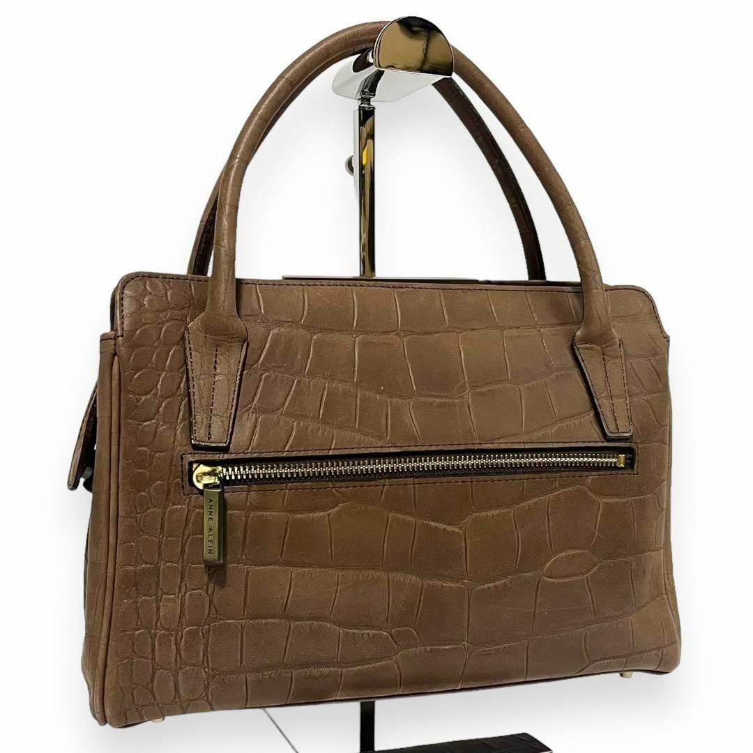 ANNE KLEIN(アンクライン)の✨希少✨ アンクライン ハンドバッグ クロコ 型押し ブラウン 318 レディースのバッグ(ハンドバッグ)の商品写真