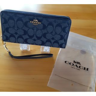 コーチ(COACH)のコーチ　COACH　デニムネイビーシグネチャー長財布　男女兼用(財布)