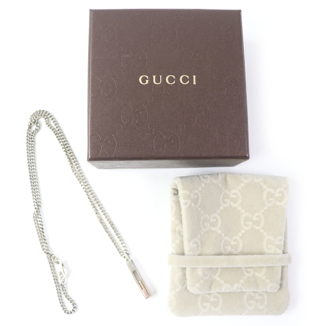 Gucci(グッチ)の美品△GUCCI グッチ AG925 ブランデットG ネックレス シルバー 箱・保存袋付き イタリア製 重量14.9g レディース オススメ◎ レディースのアクセサリー(ネックレス)の商品写真