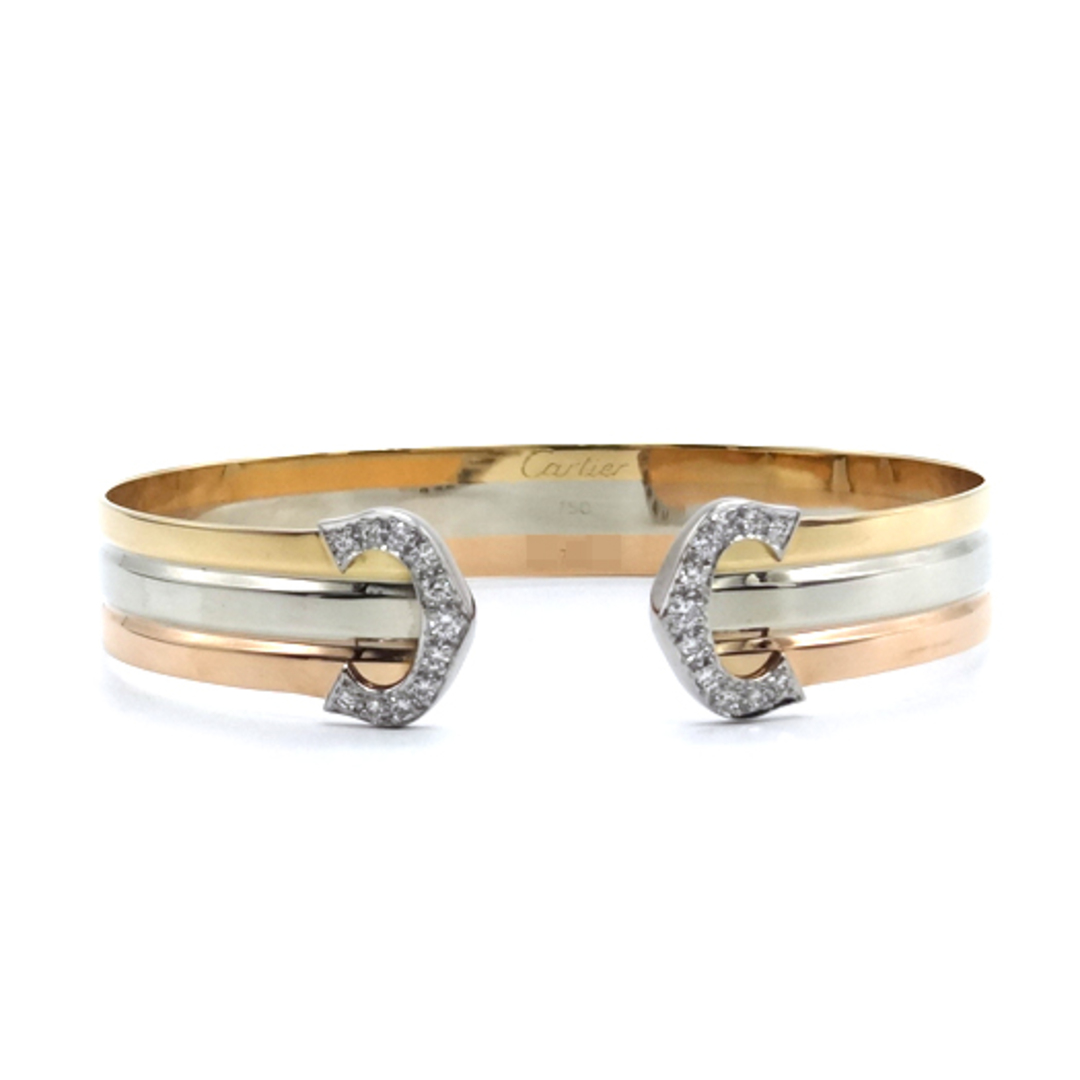 Cartier - カルティエ 2C ダイヤバングル K18 3カラーゴールド Cartier - カルティエ 2C ダイヤバングル K18 3カラーゴールド