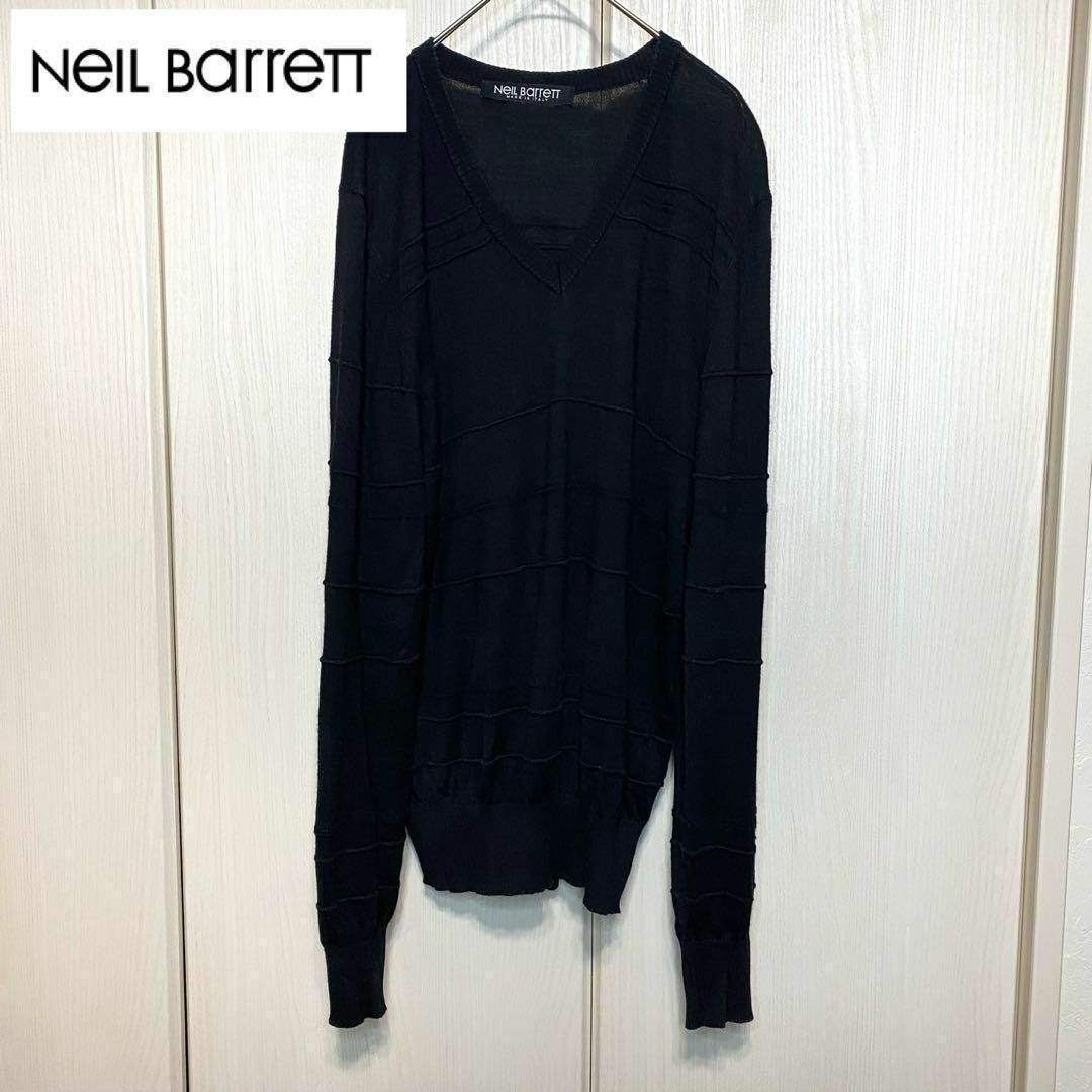 NEIL BARRETT(ニールバレット)の【ヘビロテ】 NEIL BARRETT デザイン Vネックニット メンズのトップス(ニット/セーター)の商品写真