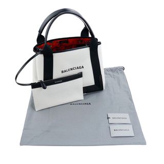 バレンシアガ(Balenciaga)のバレンシアガ バッグ ネイビーカバス S ナチュラル 花柄 トート コットン(トートバッグ)