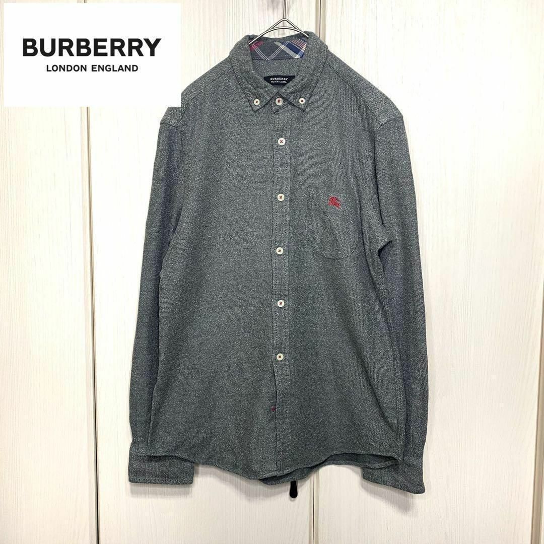 BURBERRY BLACK LABEL(バーバリーブラックレーベル)の【美品】Burberry BLACK LABEL 起毛ツイルシャツ メンズのトップス(Tシャツ/カットソー(七分/長袖))の商品写真
