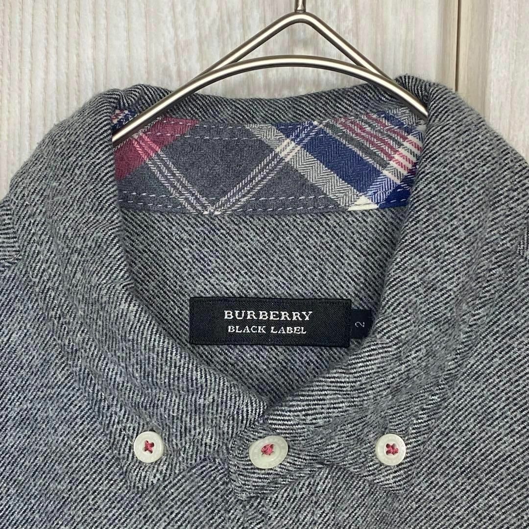 BURBERRY BLACK LABEL(バーバリーブラックレーベル)の【美品】Burberry BLACK LABEL 起毛ツイルシャツ メンズのトップス(Tシャツ/カットソー(七分/長袖))の商品写真