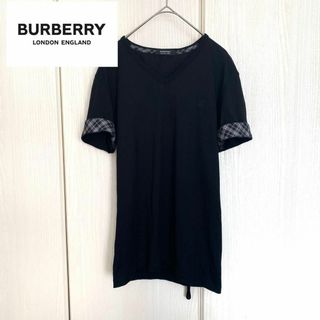 バーバリーブラックレーベル(BURBERRY BLACK LABEL)の【美品】Burberry BLACK LABEL 袖チェック Tシャツ(Tシャツ/カットソー(半袖/袖なし))