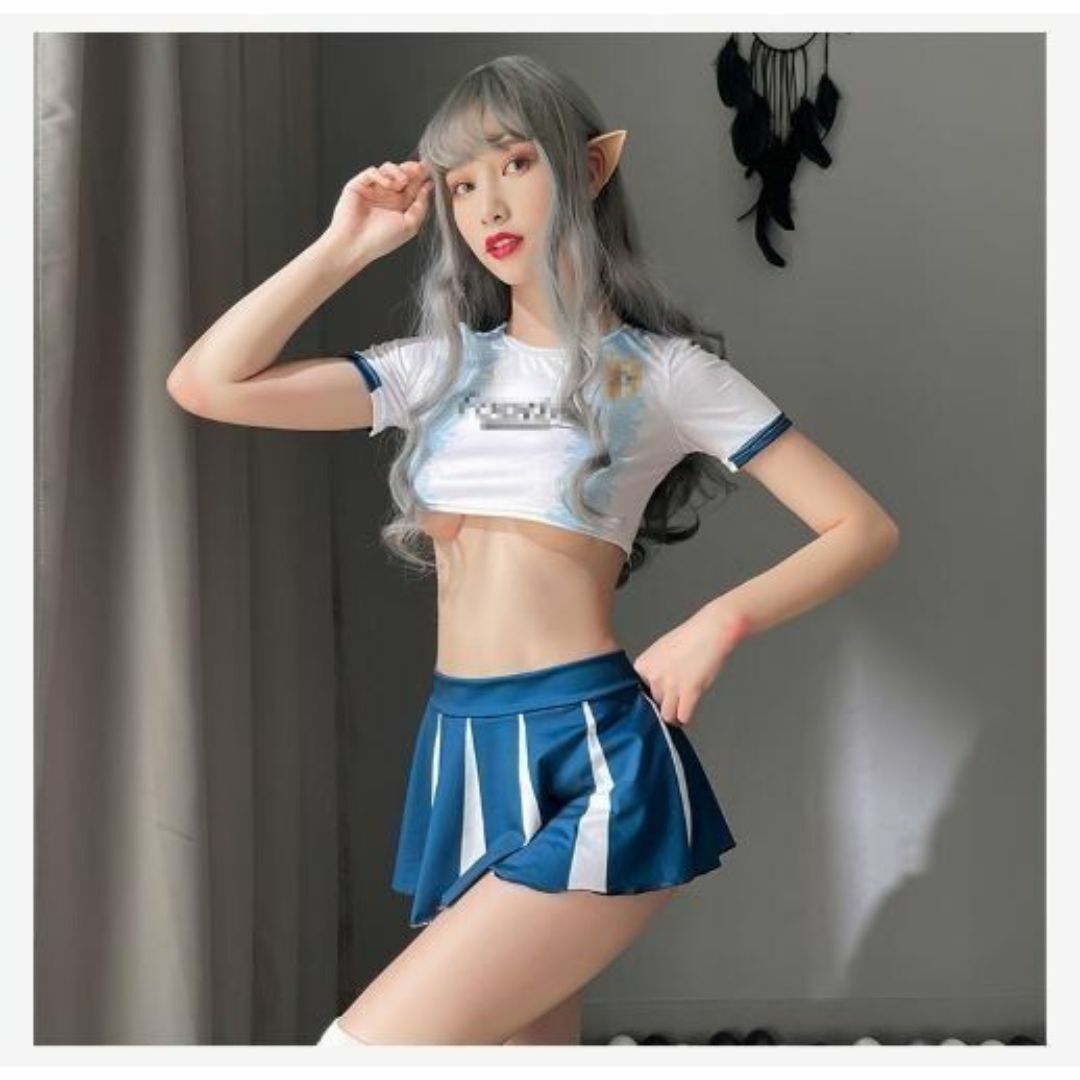 C0130ブルー【セクシー チアガール コスプレ胸チラ ミニスカ コスチューム | フリマアプリ ラクマ C0130ブルー【セクシー チアガール コスプレ胸チラ ミニスカ コスチューム | フリマアプリ ラクマ