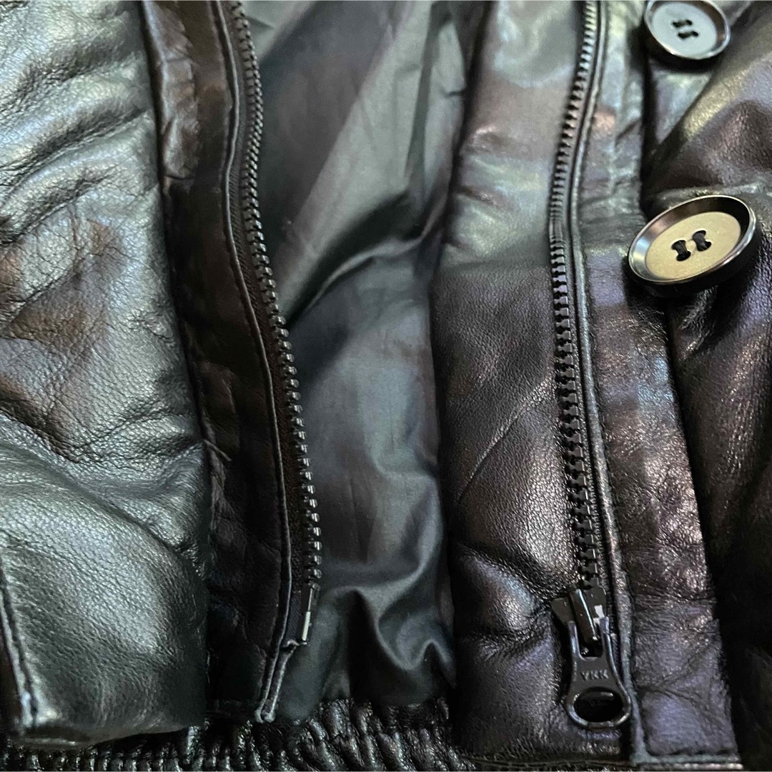 LOUNIE(ルーニィ)のルーニィ　LOUNIE ラムレザーダウンジャケット　ブラック　サイズ40 レディースのジャケット/アウター(ダウンジャケット)の商品写真