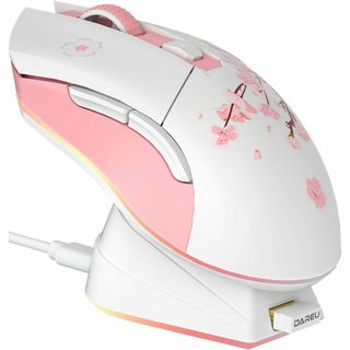 DAREU ゲーミングマウス 無線 桜色/ピンク ワイヤレス2.4G/有線USB(PC周辺機器)