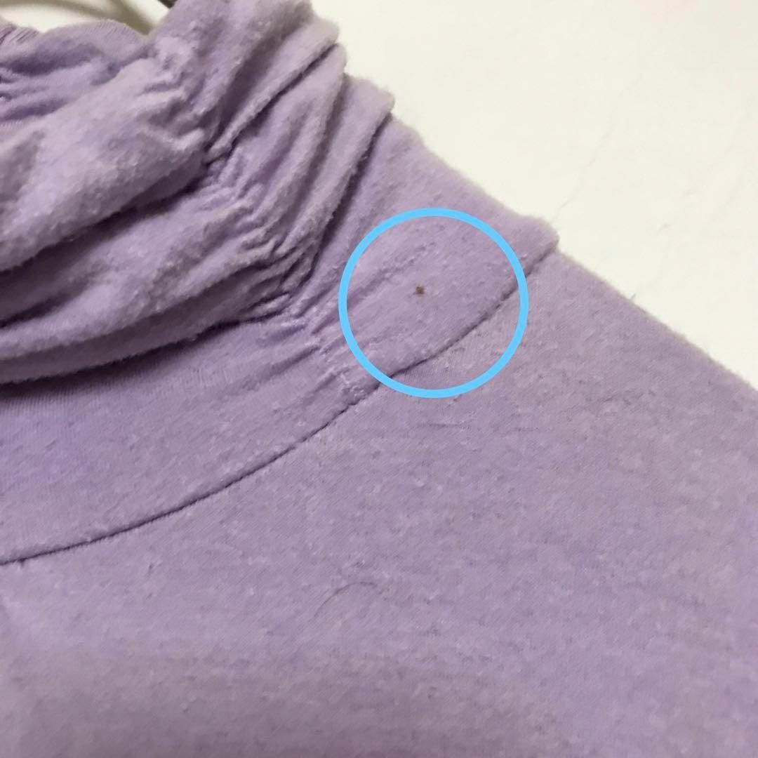 コムシコムサ　長袖　トップス　タートルネック　袖クシュ　インナー　重ね着　紫 レディースのトップス(Tシャツ(長袖/七分))の商品写真