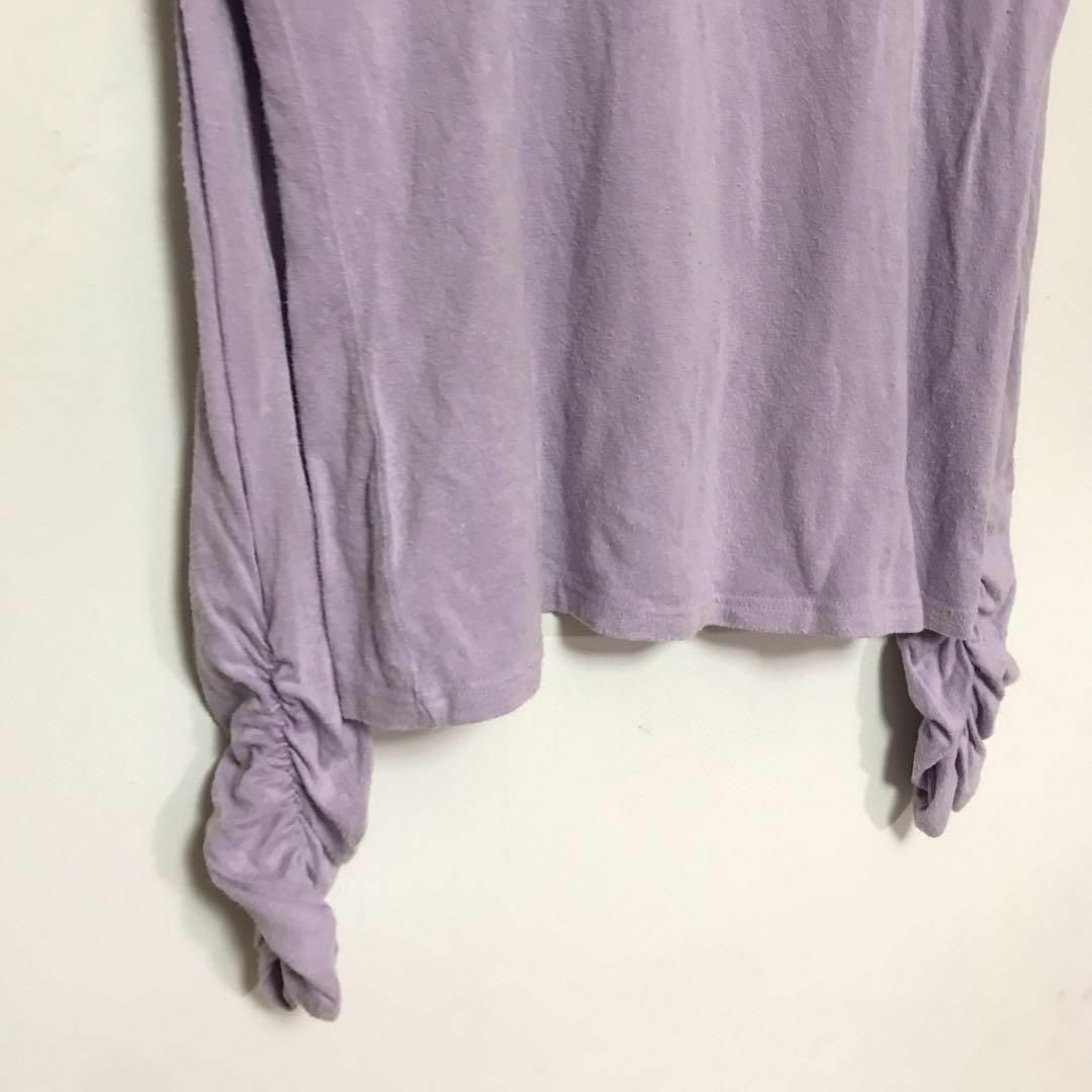 コムシコムサ　長袖　トップス　タートルネック　袖クシュ　インナー　重ね着　紫 レディースのトップス(Tシャツ(長袖/七分))の商品写真