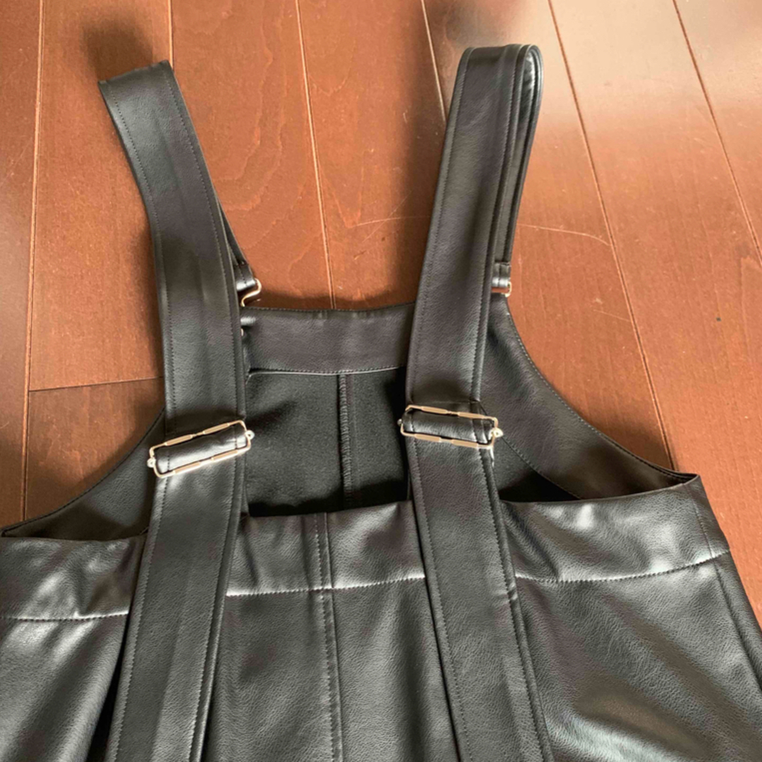 LANVIN en Bleu - LANVIN en blue合成皮革ジャンパースカート LANVIN en Bleu - LANVIN en blue合成皮革ジャンパースカート
