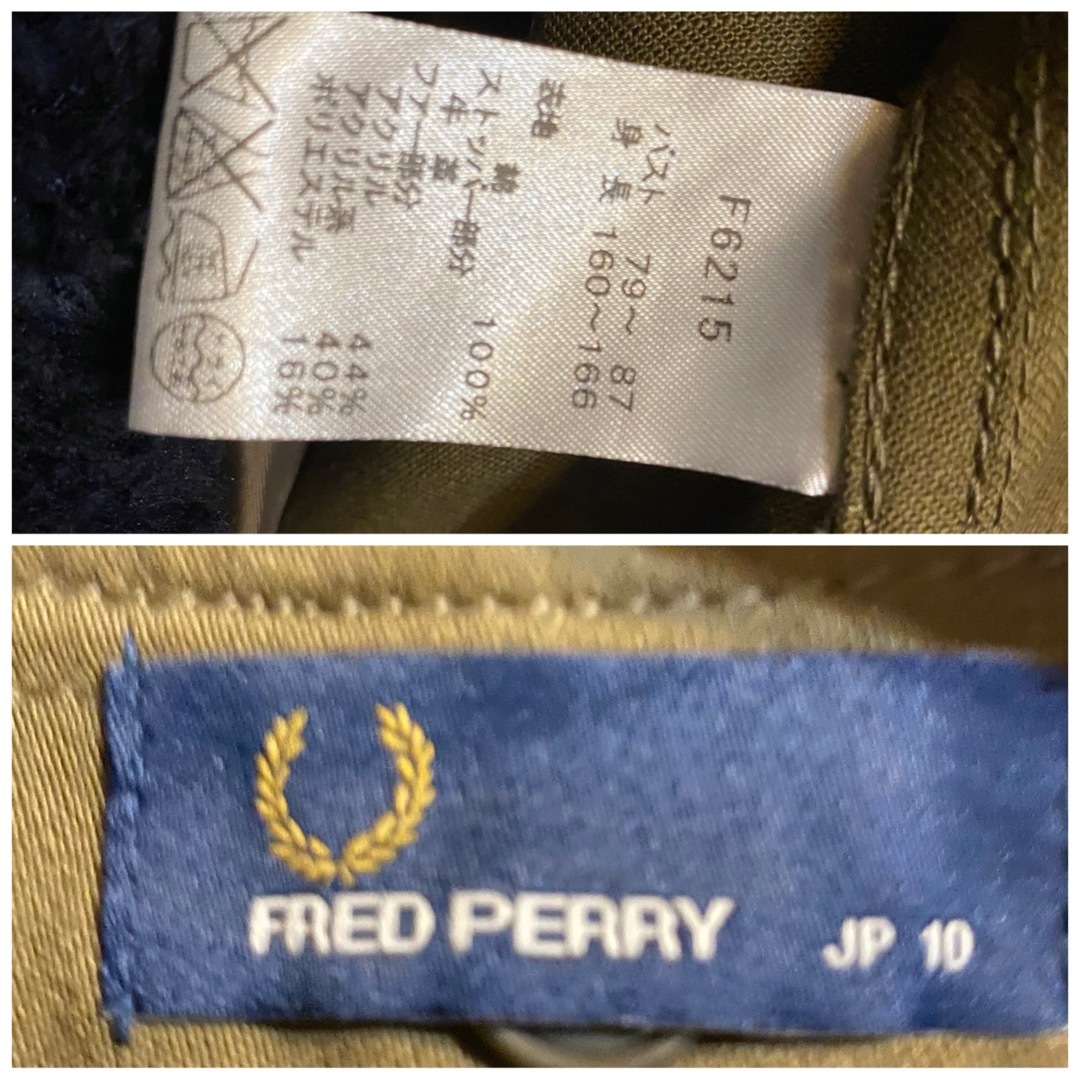 FRED PERRY(フレッドペリー)の【未使用】フレッドペリー　モッズコート フィッシュテール　カーキ　レディースM レディースのジャケット/アウター(モッズコート)の商品写真