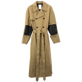 MISTERGENTLEMAN ミスタージェントルマン 21AW FAUX LEATHER PLEATS CUT OUT SLEEVE TRENCH COAT トレンチコート ベージュ M MGT-OT09(その他)