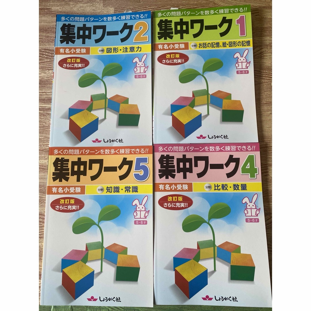 しょうがく社 集中ワーク 4冊 伸芽会 理英会 こぐま会 小学校受験 ニチガク エンタメ/ホビーの本(語学/参考書)の商品写真