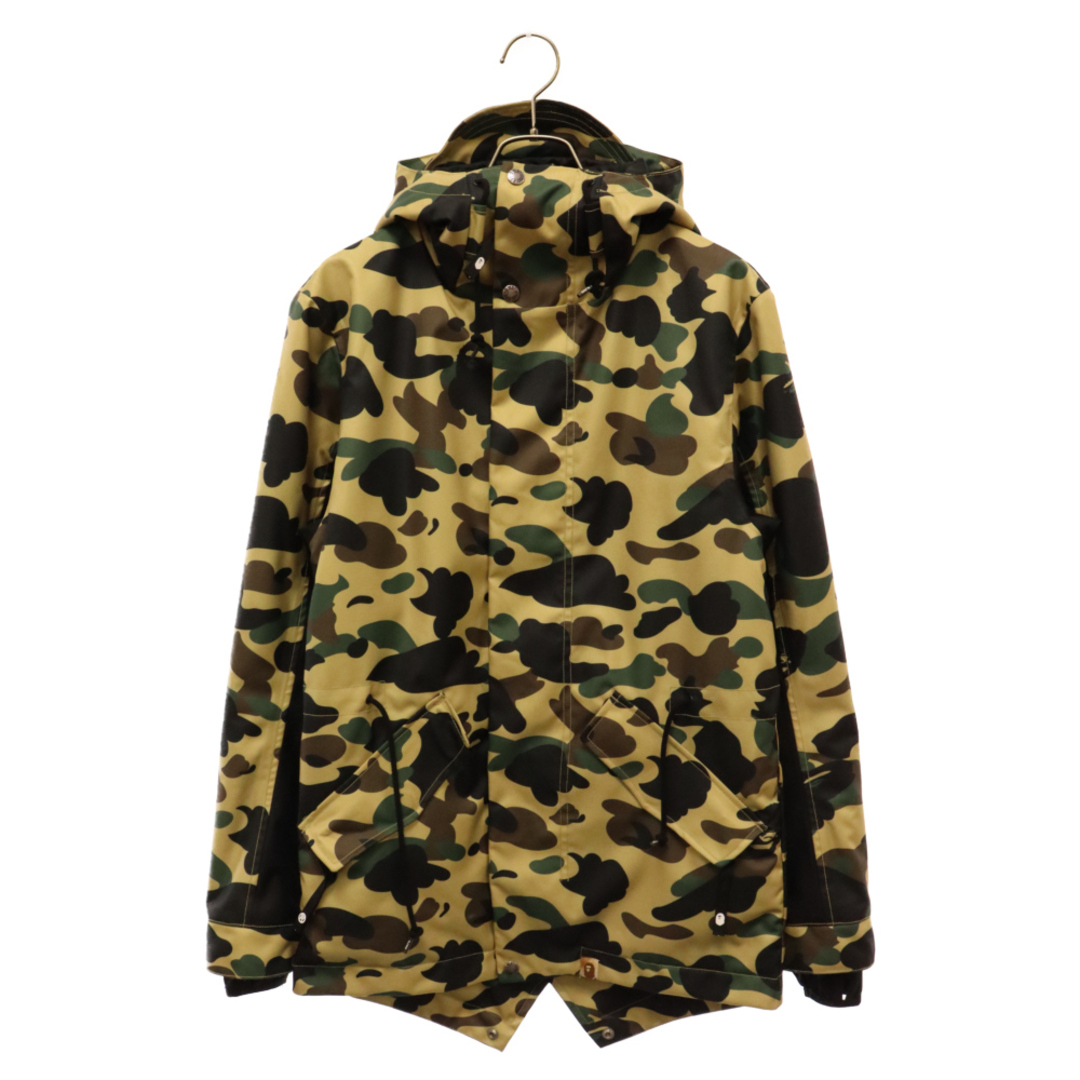 A BATHING APE(アベイシングエイプ)のA BATHING APE アベイシングエイプ 1ST CAMO SNOWBOARD JACKET カモ スノーボードジャケット フード付きジャケット カモフラージュ 迷彩 001HJD701002X カーキ/グリーン メンズのジャケット/アウター(ダウンジャケット)の商品写真