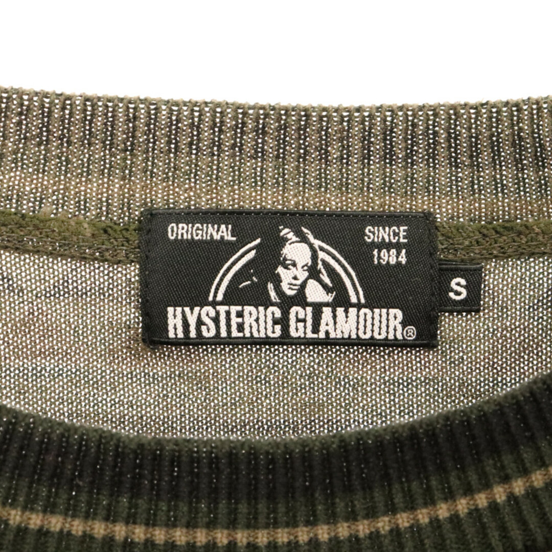 HYSTERIC GLAMOUR(ヒステリックグラマー)のHYSTERIC GLAMOUR ヒステリックグラマー 総柄 デザイン ニットセーター カーキ 0253NS11 メンズのトップス(ニット/セーター)の商品写真