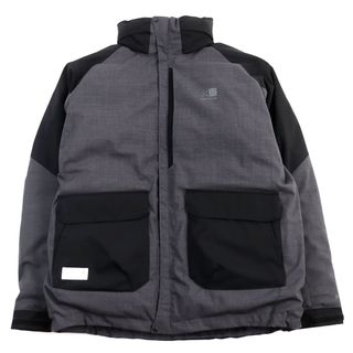 美品○eYe COMME des GARCONS JUNYA WATANABE MAN アイコムデギャルソンジュンヤワタナベマン karrimor カリマー 21AW WH-J919 ウールエステルトロラミネート ダブルネーム フード入り スタンドカラー GLOBAL DOWN JACKET ダウンジャケット グレー 黒 L 正規品